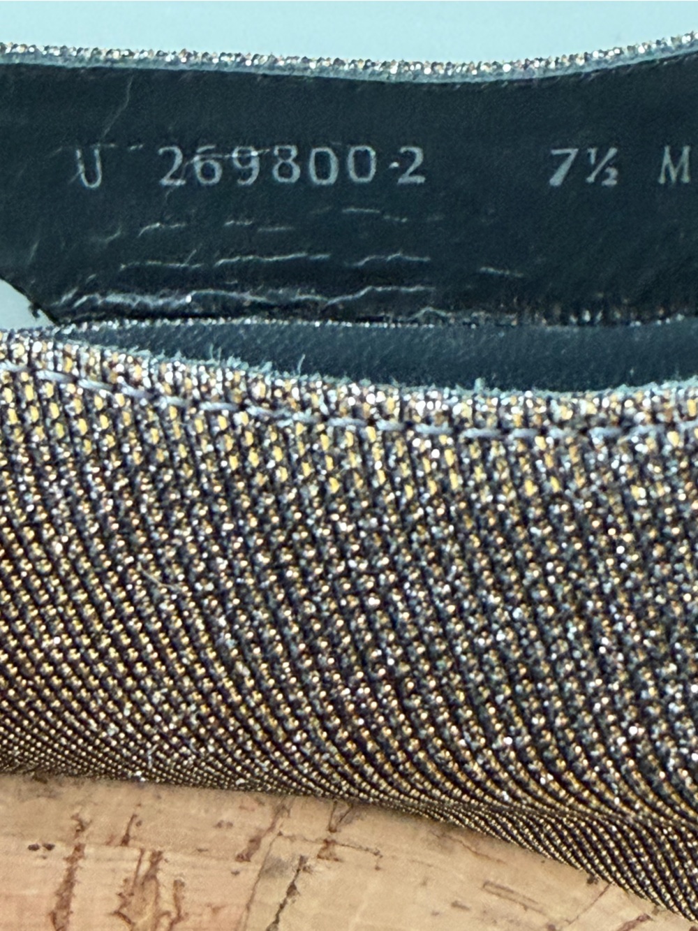 Stuart Weitzman Cork Wedge Slingback Peep Toe Shoes Bronze Metallic Size 7.5M - Picture 5 of 12